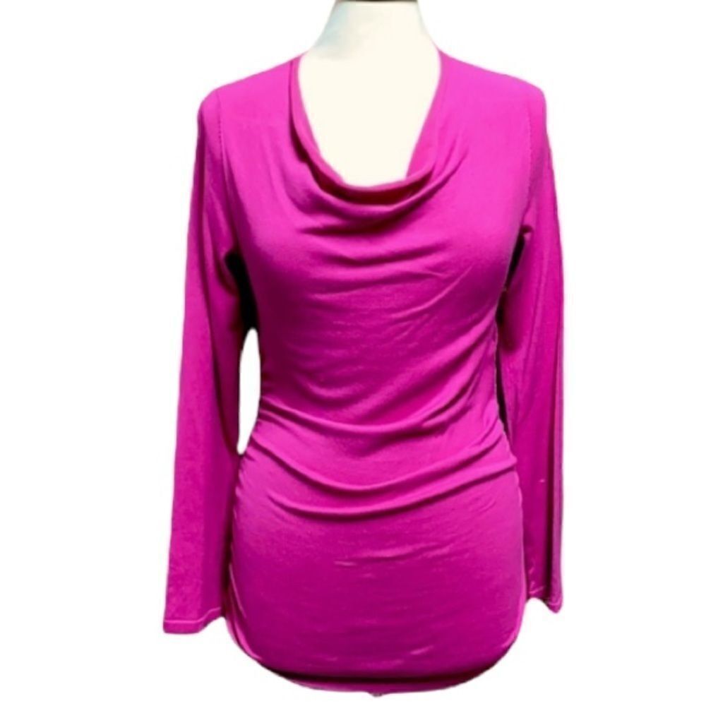 New York & Company Fuchsia L/S Cow Neck Sweater